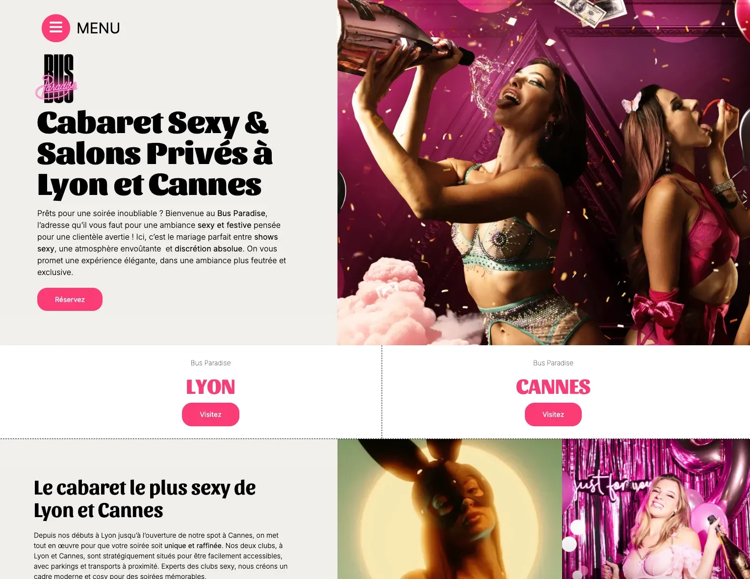 Bus Paradise Lyon & Cannes - Projet Sites web réalisé par ideAI Lyon avec WordPress, Responsive Design, Système de réservation, SEO local